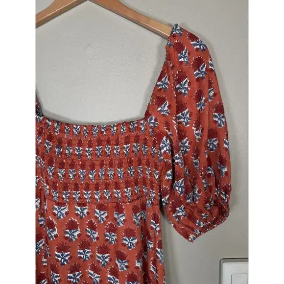 Emerson Fry India Collection Santiago 3 Maxi Dress Carmen Flowers Satin XS/S - Picture 12 of 12